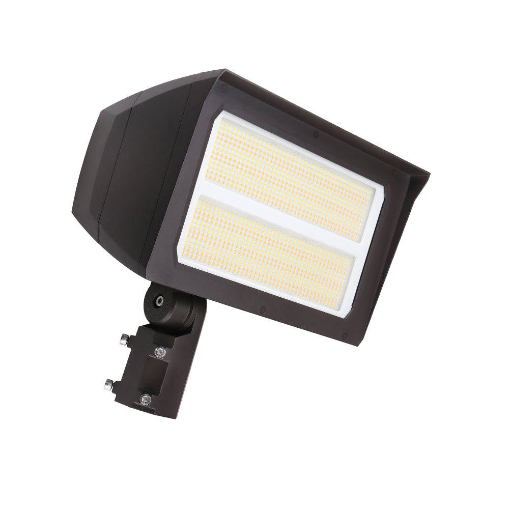 UNION | LED Flood Light | Adj Watt 120W/150W/200W | 30000 Lumens | CCT 5000K | 120V-277V | Slip Fitter / Yoke Mount Included | Bronze Housing | IP65 | UL & DLC Listed