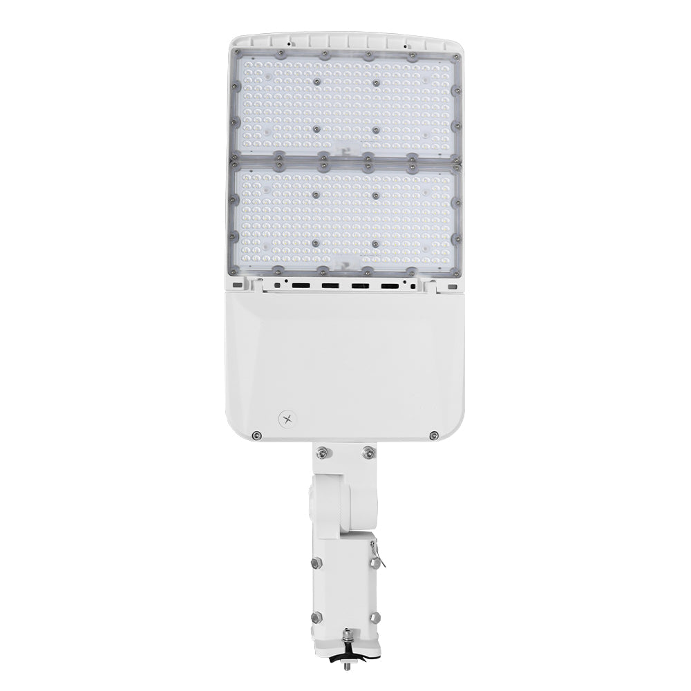 BLUE | LED Area Light | Adj Wattage 240W/260W/280W/310W | 47430 Lumens | 5000K | 277-480V | Universal Bracket | White Housing | IP65 | UL & DLC Listed