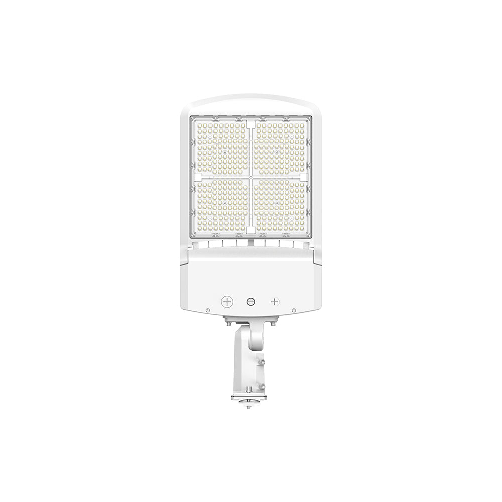 ZOHO 6th Gen | LED Area Light | Adj Wattage 200W/240W/300W | 49800 Lumens | Adj CCT 4000K/5000K/5700K | 120V-277V | Universal Bracket | White Housing | IP65 | UL & DLC Listed