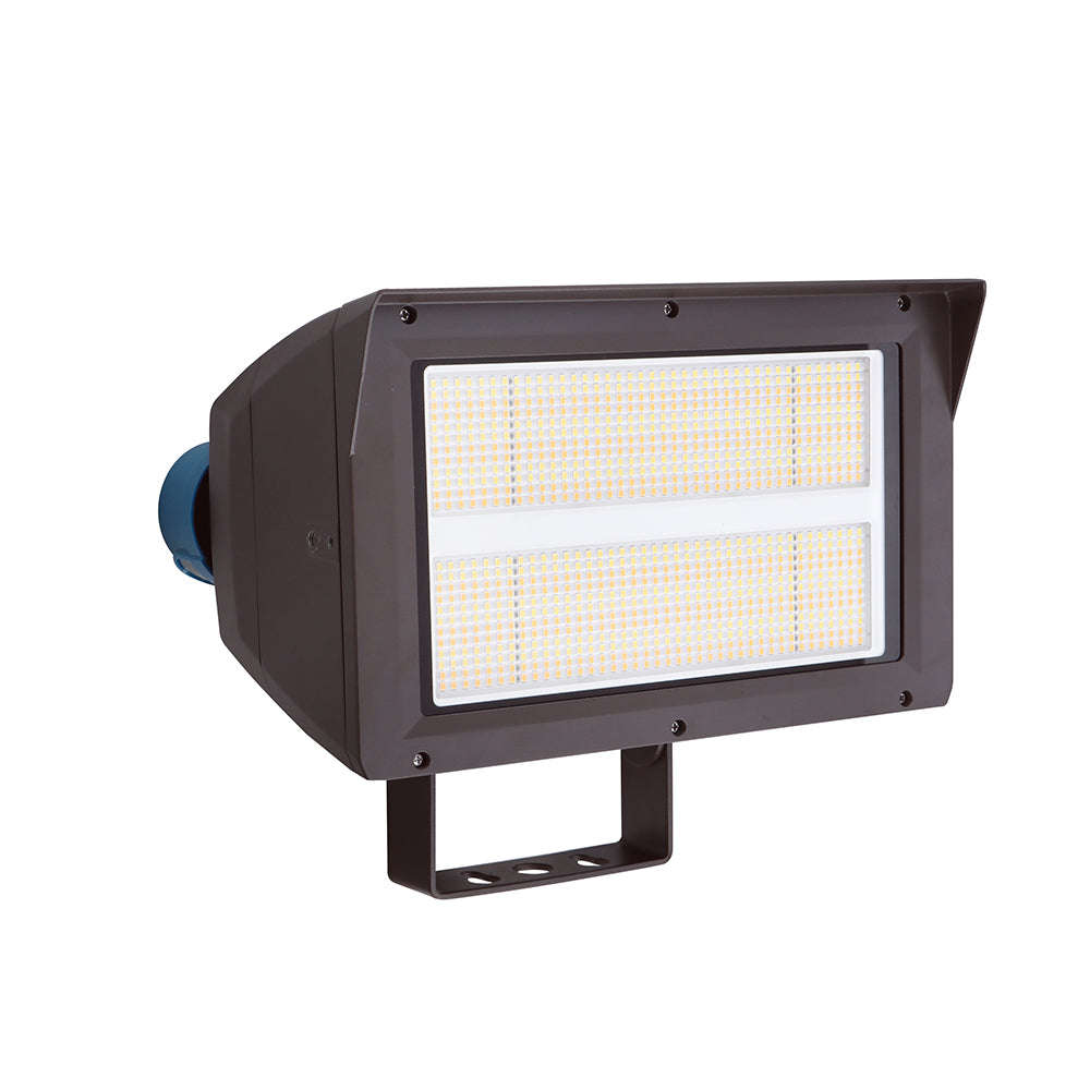 UNION | LED Flood Light | Adj Watt 120W/150W/200W | 30000 Lumens | CCT 5000K | 120V-277V | Slip Fitter / Yoke Mount Included | Bronze Housing | IP65 | UL & DLC Listed