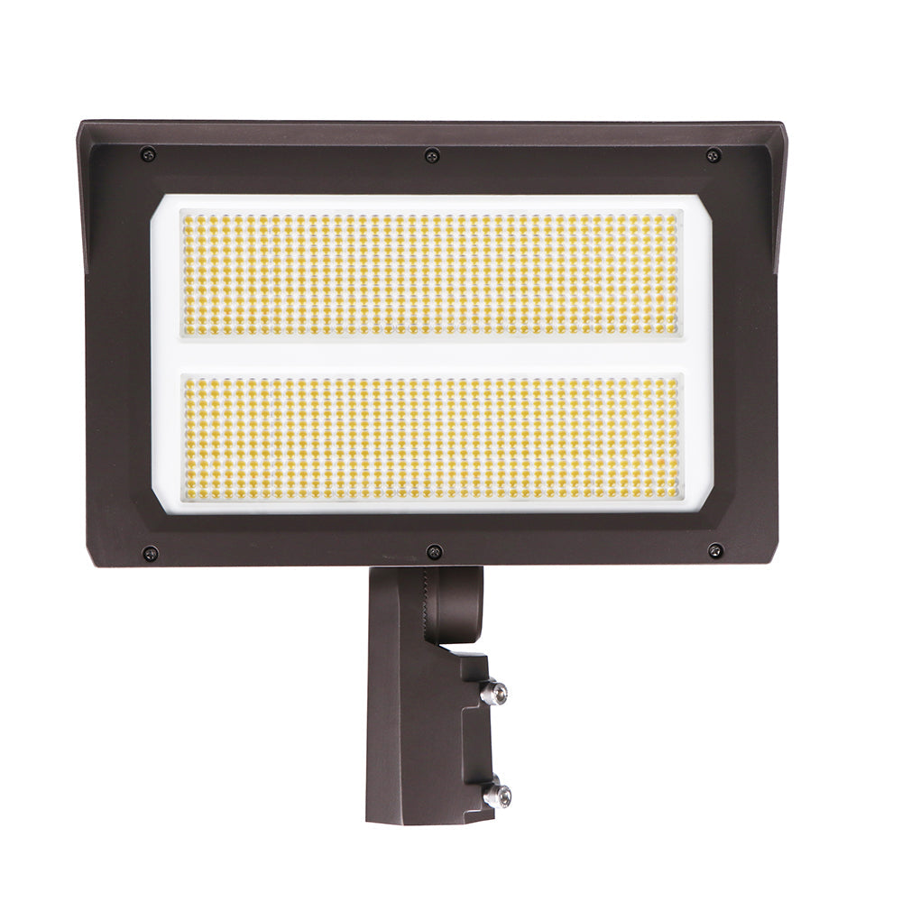 UNION | LED Flood Light | Adj Watt 120W/150W/200W | 30000 Lumens | CCT 5000K | 120V-277V | Slip Fitter / Yoke Mount Included | Bronze Housing | IP65 | UL & DLC Listed