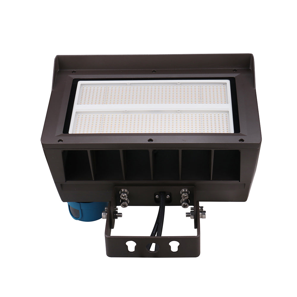 UNION | LED Flood Light | Adj Watt 120W/150W/200W | 30000 Lumens | CCT 5000K | 120V-277V | Slip Fitter / Yoke Mount Included | Bronze Housing | IP65 | UL & DLC Listed