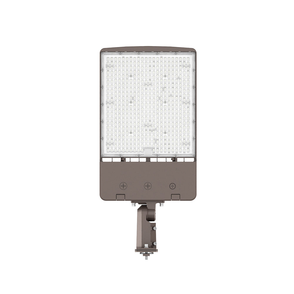 BEAMPRO+ | Area Light | Adj Watt 100W/150W/200W/240W/300W | 48000Lm | Adj CCT 3K/4K/5K | 120-347V | 1-Pin Sensor Receptacle | Adj Beam Angle Type III/IV/V | Universal & Yoke Mount Included | UL & DLC Listed