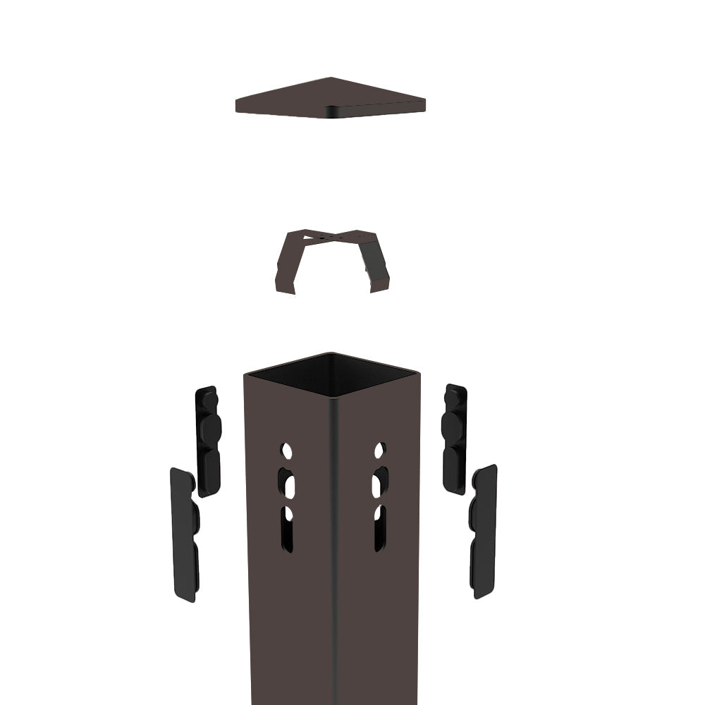 M45 | Square Steel Pole | 5"X5" | 30ft | Bronze Housing | W/Base Plate & J Bolt | 11 Guage | ETL Listed