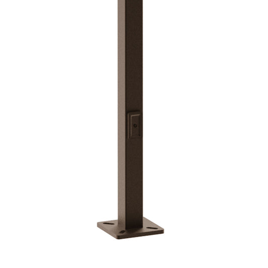 M45 | Square Steel Pole | 5"X5" | 30ft | Bronze Housing | W/Base Plate & J Bolt | 11 Guage | ETL Listed